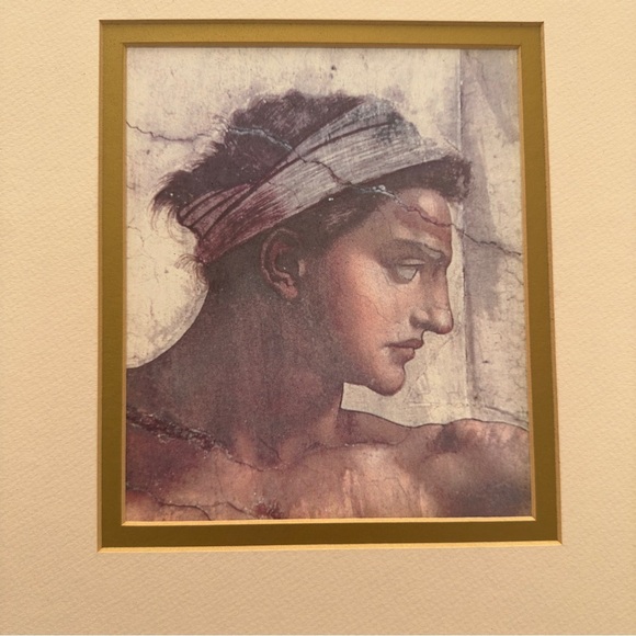 Vintage Reproduction Vault of the Sistine Chapel Artwork Matted Print Women Bust - Picture 12 of 13